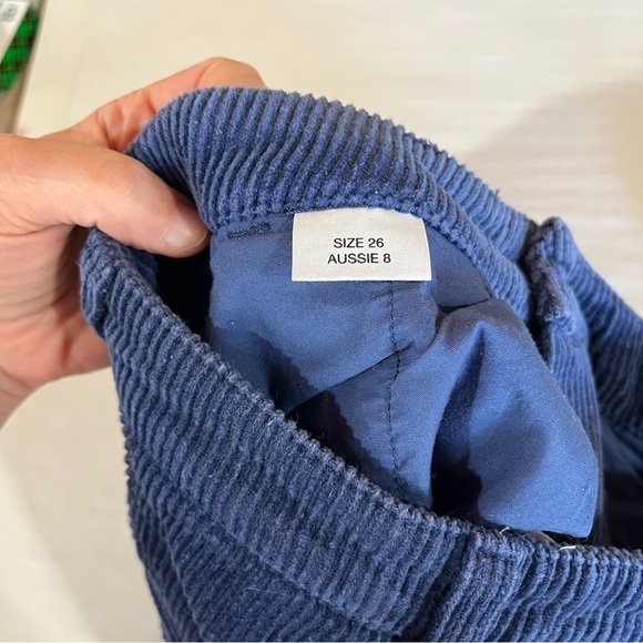 ROLLA'S Women’s Pleated Deep Blue Corduroy Pants Straight Leg High Waist - Picture 8 of 13